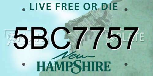 5BC7757 New Hampshire License Plate