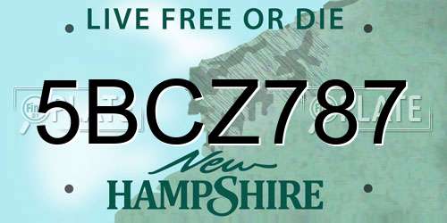 5BCZ787 New Hampshire License Plate