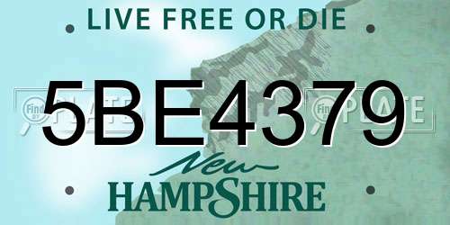 5BE4379 New Hampshire License Plate