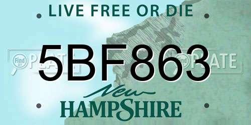 5BF863 New Hampshire License Plate