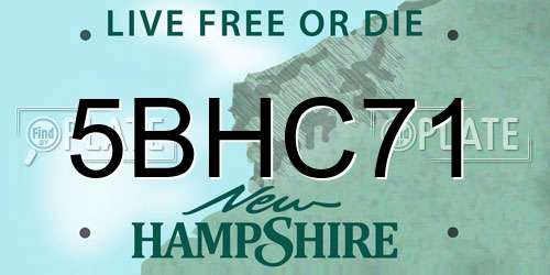 5BHC71 New Hampshire License Plate