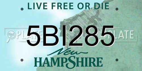 5BI285 New Hampshire License Plate