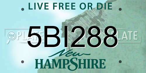5BI288 New Hampshire License Plate