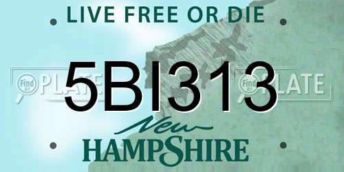 5BI313 New Hampshire License Plate