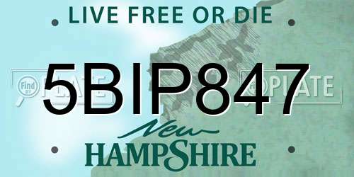 5BIP847 New Hampshire License Plate
