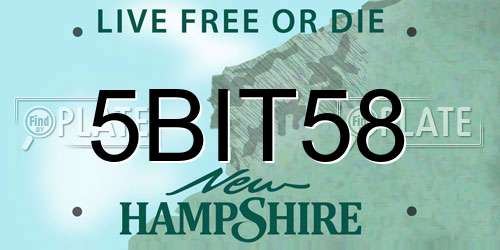 5BIT58 New Hampshire License Plate