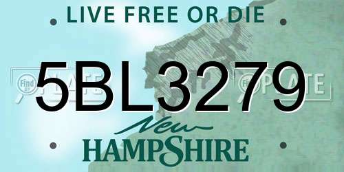 5BL3279 New Hampshire License Plate