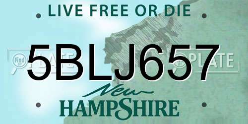 5BLJ657 New Hampshire License Plate