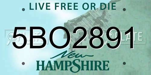 5BO2891 New Hampshire License Plate