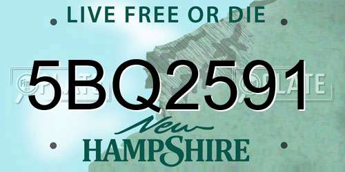 5BQ2591 New Hampshire License Plate