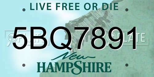 5BQ7891 New Hampshire License Plate