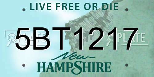 5BT1217 New Hampshire License Plate