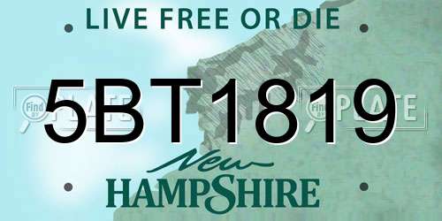 5BT1819 New Hampshire License Plate