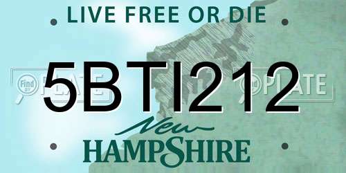 5BTI212 New Hampshire License Plate