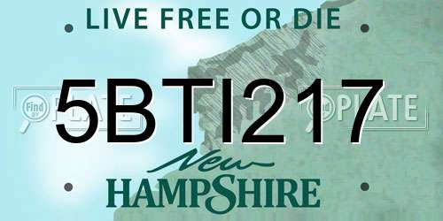 5BTI217 New Hampshire License Plate