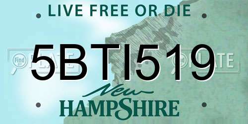 5BTI519 New Hampshire License Plate