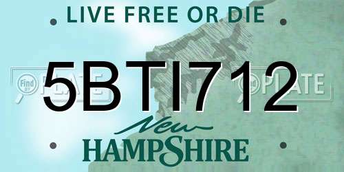 5BTI712 New Hampshire License Plate