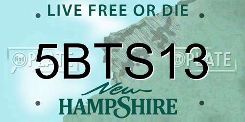 5BTS13 New Hampshire License Plate
