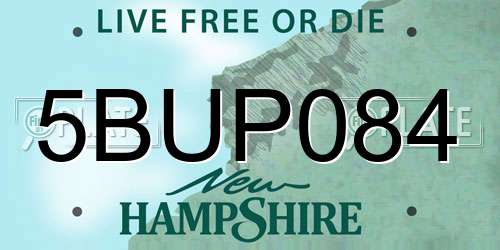 5BUP084 New Hampshire License Plate