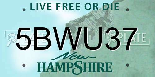 5BWU37 New Hampshire License Plate