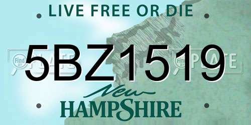 5BZ1519 New Hampshire License Plate