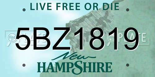 5BZ1819 New Hampshire License Plate