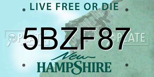 5BZF87 New Hampshire License Plate