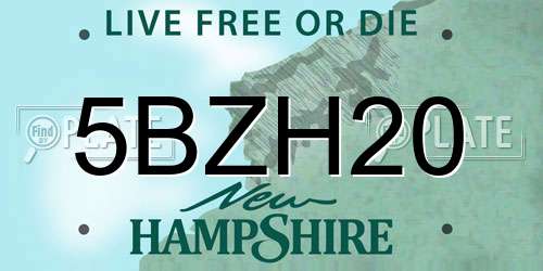 5BZH20 New Hampshire License Plate