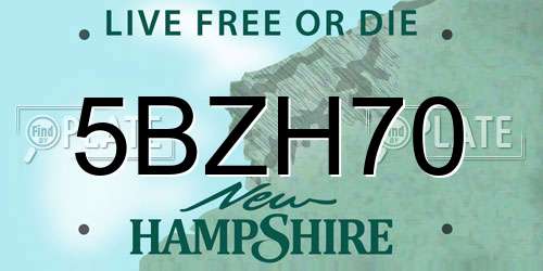 5BZH70 New Hampshire License Plate