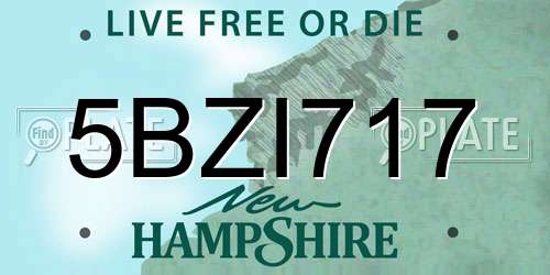 5BZI717 New Hampshire License Plate