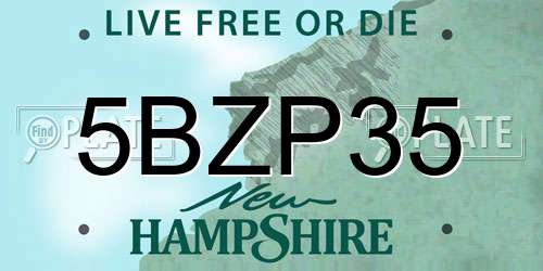 5BZP35 New Hampshire License Plate