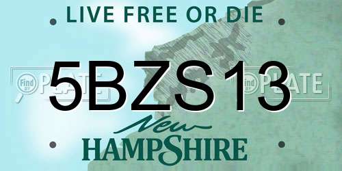 5BZS13 New Hampshire License Plate