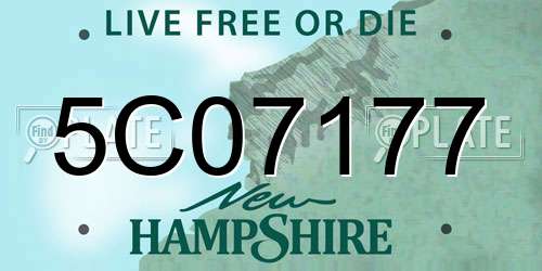 5C07177 New Hampshire License Plate