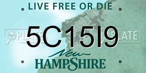 5C15I9 New Hampshire License Plate