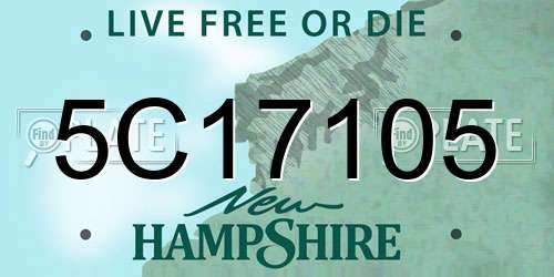 5C17105 New Hampshire License Plate