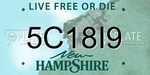 5C18I9 New Hampshire License Plate