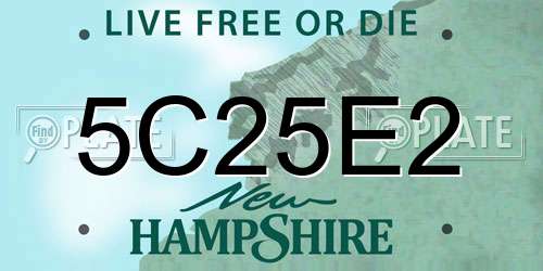 5C25E2 New Hampshire License Plate