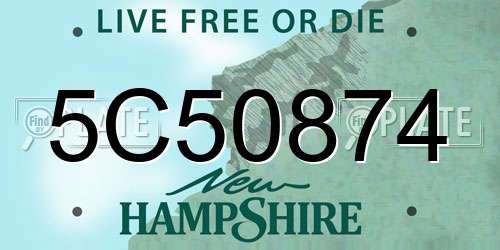 5C50874 New Hampshire License Plate