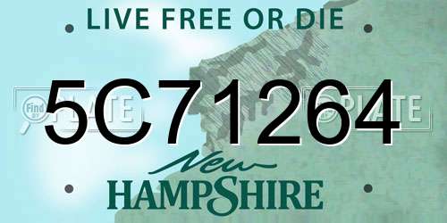 5C71264 New Hampshire License Plate