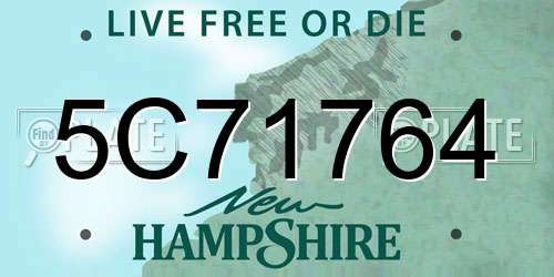 5C71764 New Hampshire License Plate
