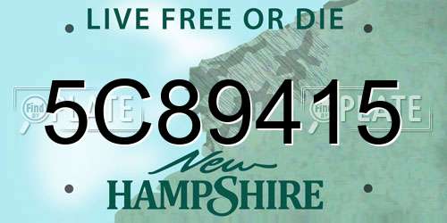 5C89415 New Hampshire License Plate