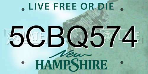 5CBQ574 New Hampshire License Plate