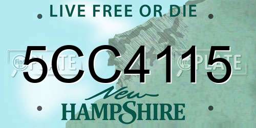 5CC4115 New Hampshire License Plate