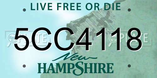 5CC4118 New Hampshire License Plate