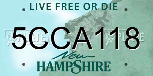 5CCA118 New Hampshire License Plate