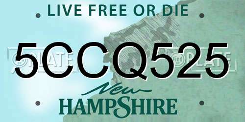 5CCQ525 New Hampshire License Plate