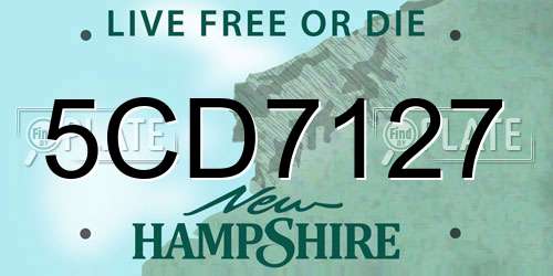 5CD7127 New Hampshire License Plate