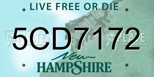 5CD7172 New Hampshire License Plate