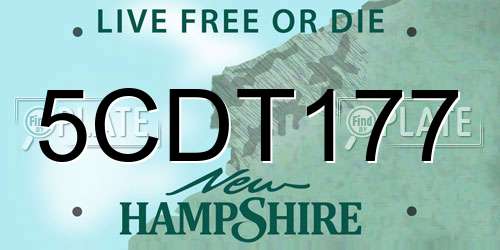 5CDT177 New Hampshire License Plate