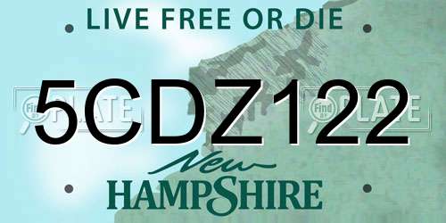 5CDZ122 New Hampshire License Plate